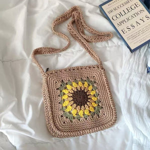 Blingcute | Crochet Sunflower Bags | Handmade Crossbody Bag - Blingcute