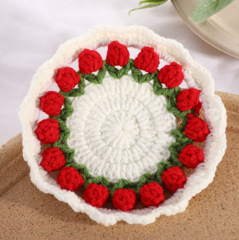 Blingcute | Crochet Tulip Coaster | Handmade Home Decor - Blingcute