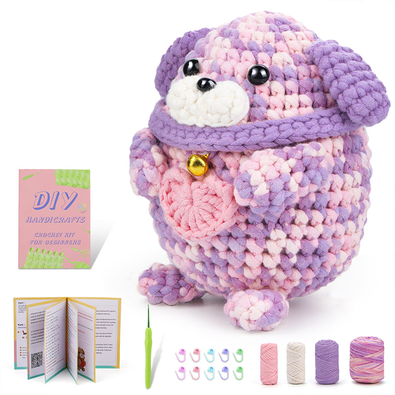 Kit De Crochet Pour Débutants Et Adultes - 12 X 10 G - Fil Acrylique Avec Crochets De 3 Mm Et 4 Mm Et Mini Sac De Rangement