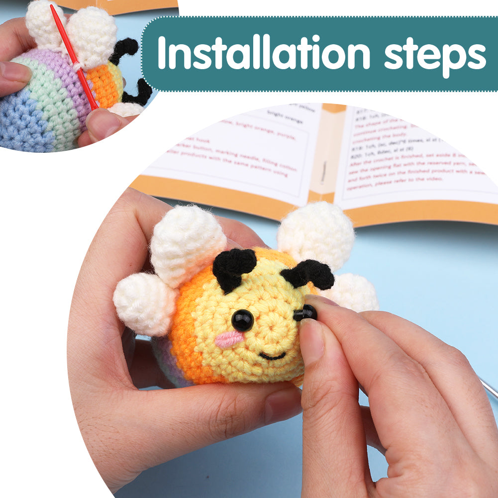 Kit Crochet Débutant Pour Faire Un Mouton - 4 Sets Complets Avec Crochet, Laine, Instructions - Activité Manuelle Et Loisir Créatif