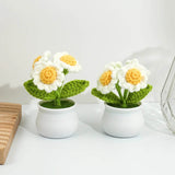 Blingcute | Crochet Daisy Potted Plant | Home Decor