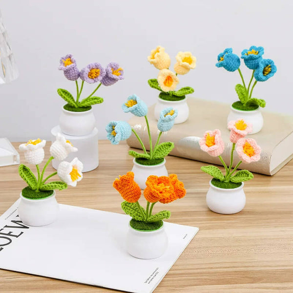 Blingcute | Crochet Lily of the Valley Flower Pot | Home Decor