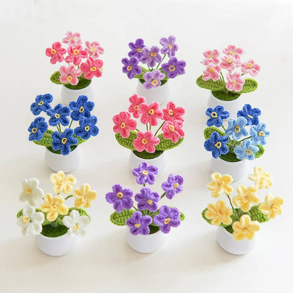 Blingcute | Crochet Forget-me-not Potted Plant | Home Decor