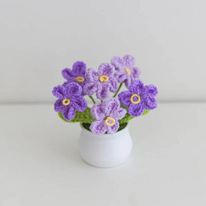 Blingcute | Crochet Forget-me-not Potted Plant | Home Decor