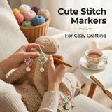 Cat Stitch Markers for Crocheting & Knitting — Numbered, Locking, Snag-Free | Blingcute