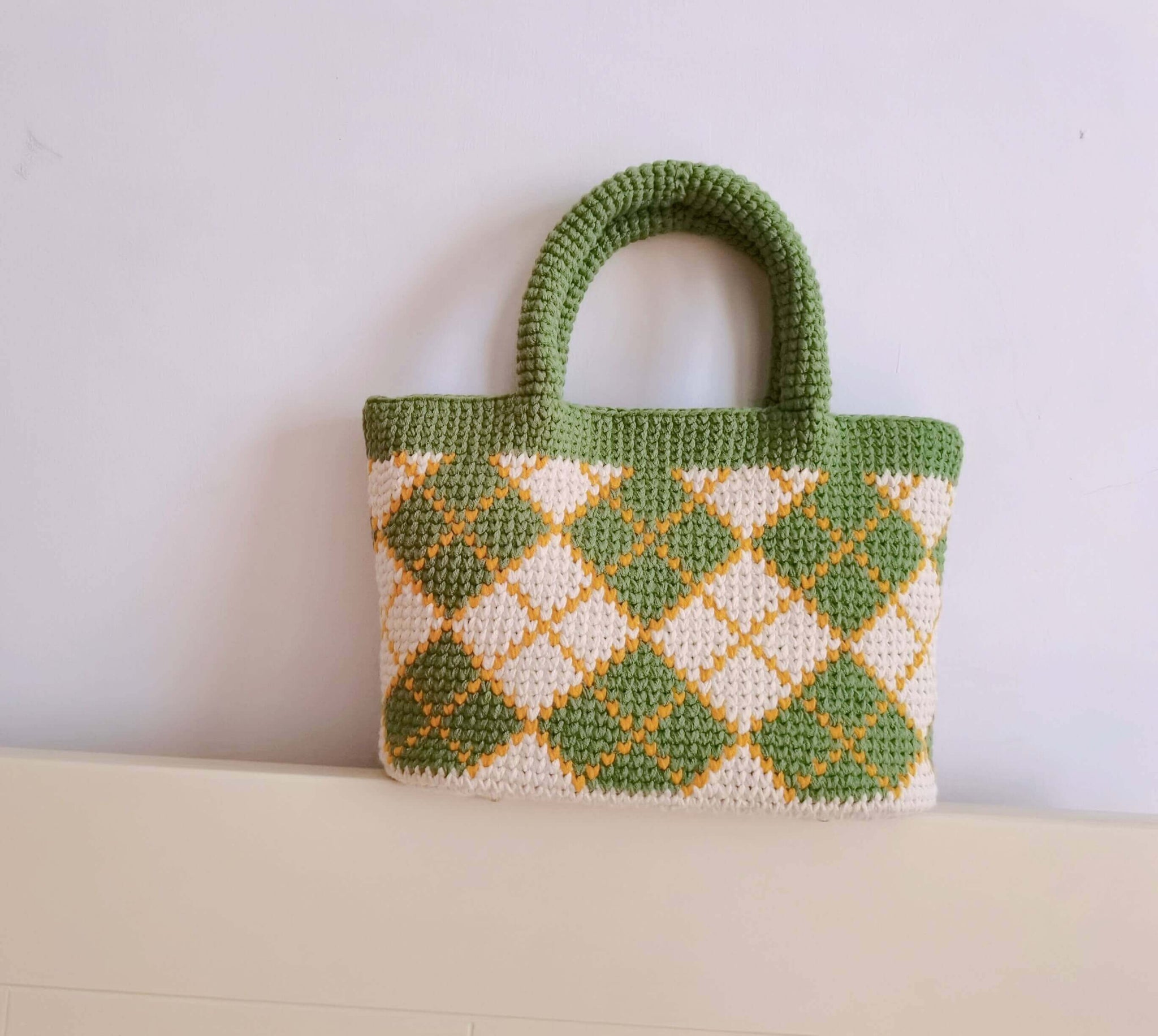 Blingcute | Crochet Bag | Diamond Crochet Tote Bag - Blingcute