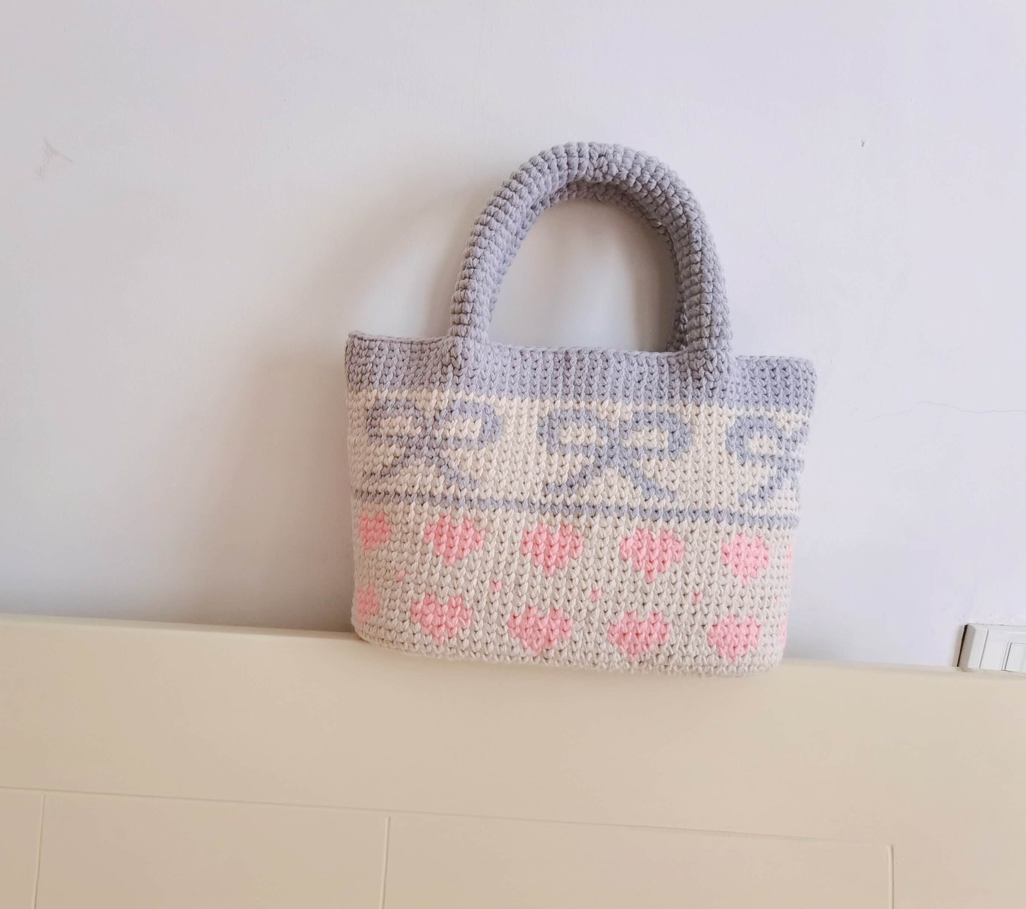 Blingcute | Crochet Heart Bow Bag | Crochet Tote Bag - Blingcute