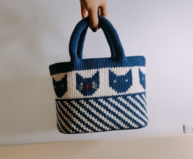 Blingcute | Crochet Cat Bag | Crochet Tote Bag - Blingcute