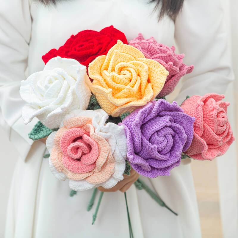 HOOKOK Bouquet - Crochet Chanel Rose Bouquet (9 pieces)