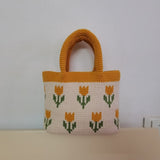Blingcute | Handmade Tulip Jacquard Bags | Crochet Tote Bags - Blingcute