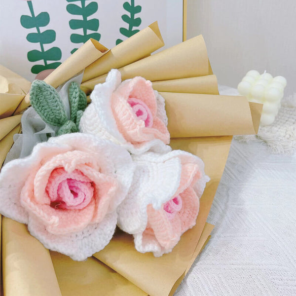 Blingcute | Crochet Bouquets | Crochet Three Thai Roses - Blingcute