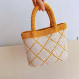 Blingcute | Jacquard Crochet Bag | Crochet Tote Bags - Blingcute