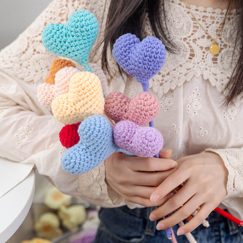 Blingcute | Crochet Bouquet | Crochet Coloful Heart - Blingcute