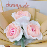 Blingcute | Crochet Bouquets | Crochet Three Thai Roses - Blingcute