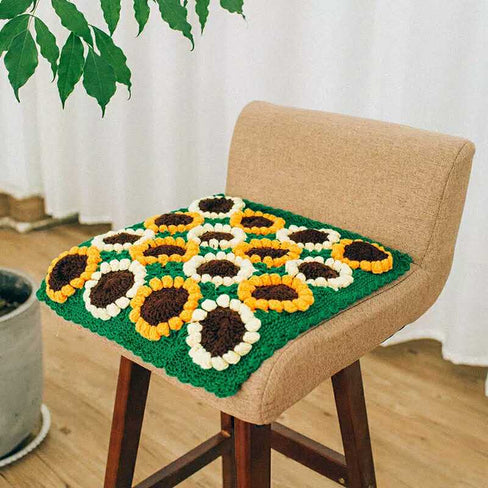 Blingcute | Crochet Cushion | Sunflower Cushion for Home Decor - Blingcute