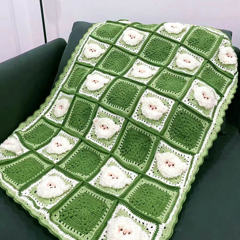 Blingcute | Crochet Blanket | Crochet Sheep Blanket - Blingcute