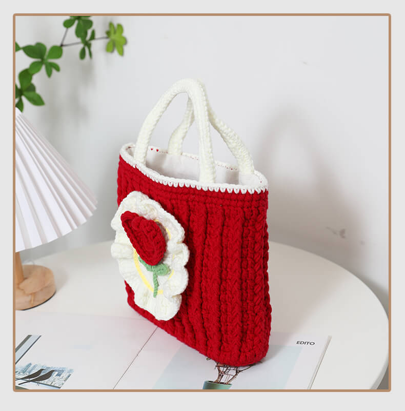 Aqua Crochet Tote Bag