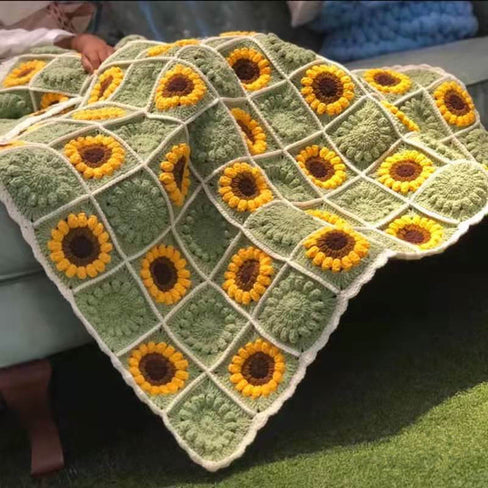 Blingcute | Crochet Blanket | Sunflower Granny Square Blanket - Blingcute