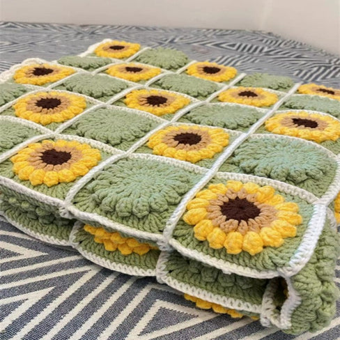 Blingcute | Crochet Blanket | Sunflower Granny Square Blanket - Blingcute