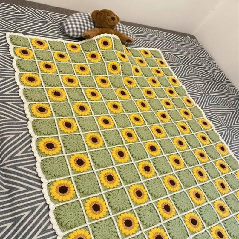 Blingcute | Crochet Blanket | Sunflower Granny Square Blanket - Blingcute