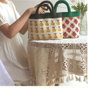 Blingcute | Crochet Fruit Pattern Bag | Crochet Tote Bag - Blingcute