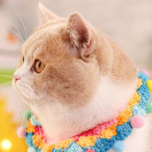 Blingcute | Colorful Rainbow Collar | Crochet Pet Collar - Blingcute