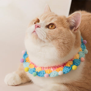 Blingcute | Colorful Rainbow Collar | Crochet Pet Collar - Blingcute