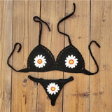 Blingcute | Daisy Flower Bralette Bikini | Handmade Crochet Bikinis - Blingcute