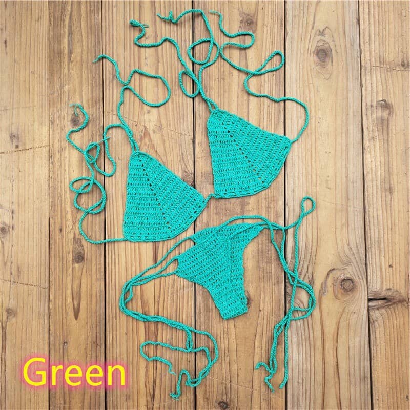 Blingcute | Double Lace Mini Bikini Set | Hand Crochet Beach Bikini Swimwear