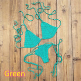 Blingcute | Double Lace Mini Bikini Set | Hand Crochet Beach Bikini Swimwear