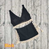 Blingcute  Lace Cover Up Skirt  Beach Shell Crochet Bikini Set