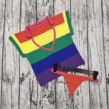 Blingcute  Rainbow Hand Crochet tee Swimwear  T shirt Cover UP Beach Bikini Set