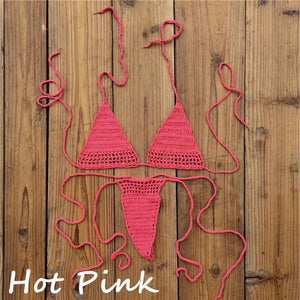 Blingcute Sexy Micro Swimwear Hand Crochet Beach Bikini Set
