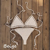 Blingcute  Sunbathing Crochet Thong bikini  Crochet Micro Swimwear Set