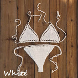 Blingcute  Sunbathing Crochet Thong bikini  Crochet Micro Swimwear Set