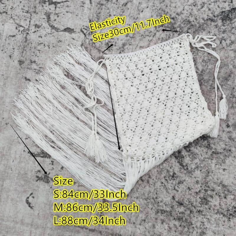 Boho Fringe Skirt Swimwear | Crochet Bikini Set