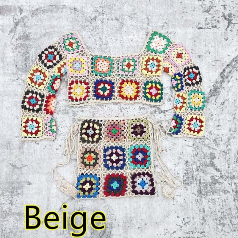Colorful Boho Crochet Bikini Set