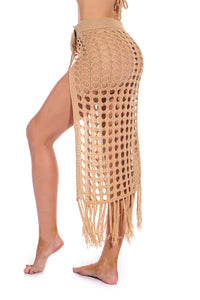 Blingcute | Crochet Cover Up Skirts | Hollow Out Beach Maxi Knit Skirt - Blingcute