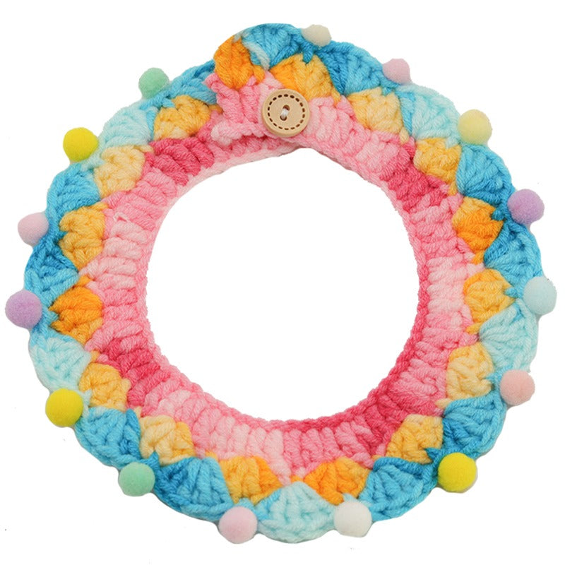 Blingcute | Colorful Rainbow Collar | Crochet Pet Collar - Blingcute