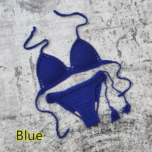 Handmade Lace Knit Swimwear | Pushup Crochet Bikini Set
