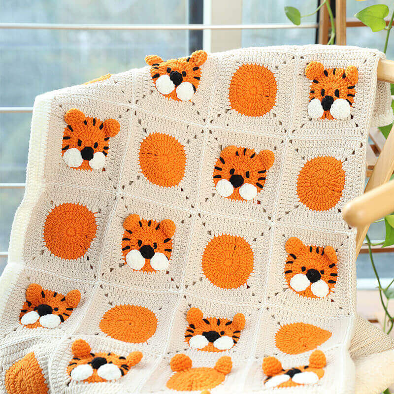 Blingcute | Crochet Blanket | Little Tiger Crochet Blankets - Blingcute