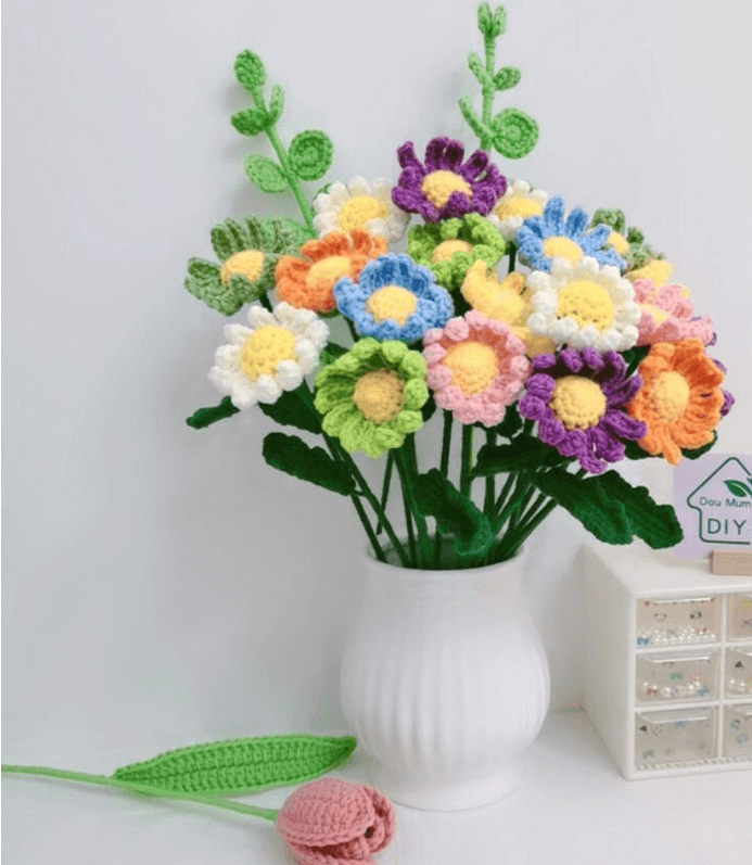 Blingcute | Crochet Bouquet of Flowers | DIY Crochet Tulip - Blingcute