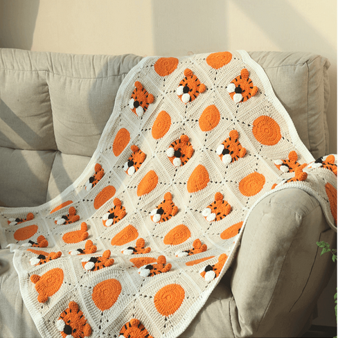 Blingcute | Crochet Blanket | Little Tiger Crochet Blankets - Blingcute