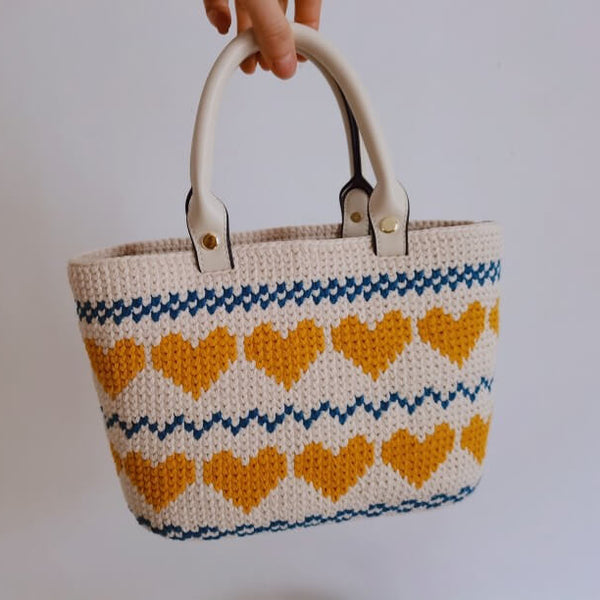 Blingcute | Crochet Heart Bag | Crochet Tote Bag - Blingcute
