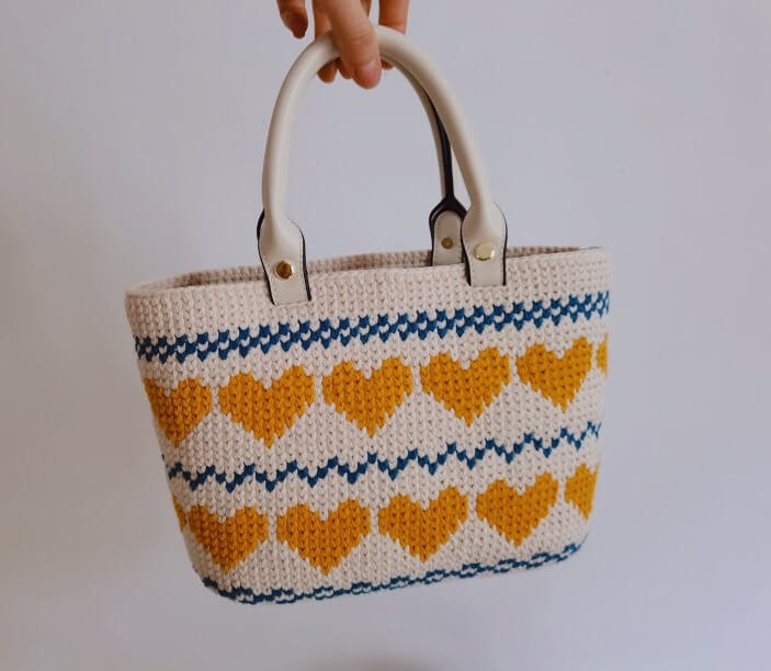 crochet heart tote bag tutorial