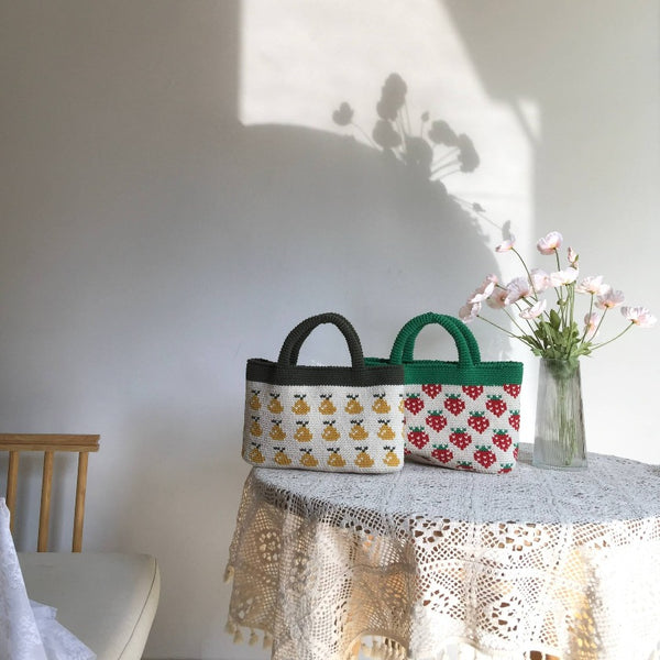 Blingcute | Crochet Fruit Pattern Bag | Crochet Tote Bag - Blingcute