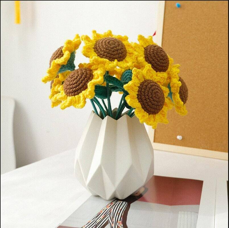 Blingcute | Crochet Bouquet of Flowers | Sunflower Bouquet - Blingcute