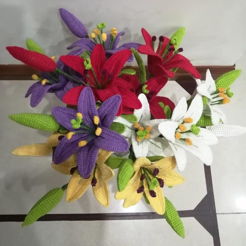 Order Crochet Lily Flowers Bouquet Online