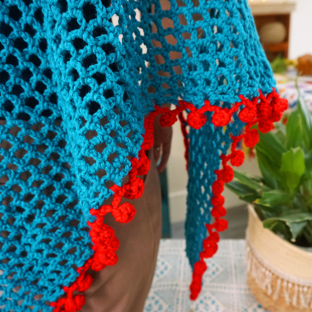 Blingcute | Crochet Blue Granny Blanket - Blingcute