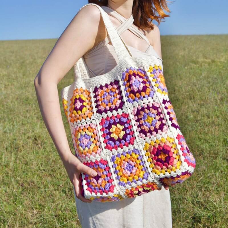  Crochet Tote Bag Aesthetic Y2K Cute Hippie Bag Indie